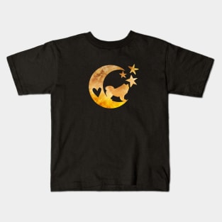 Samoyed Art Half Moon And Stars Kids T-Shirt